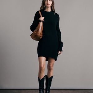 Rag and Bone Pierce Mini Dress 100% Cashmere Black